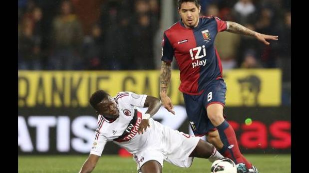 Génova con Juan Vargas cayó 2-0 ante el Milan de Balotelli
