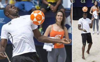FOTOS: Usain Bolt compitió en Río de Janeiro, bailó funk, jugó fútbolnet y deslumbró 
