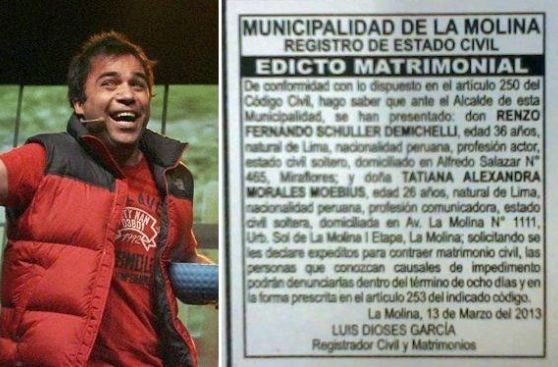 Renzo Schuller se casará en La Molina con novia diez años menor que él