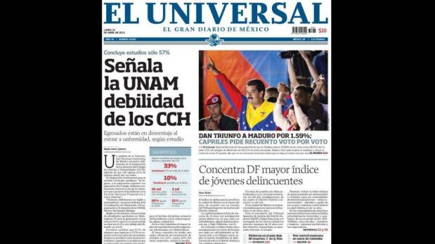 FOTOS:Maduro y su polémico triunfo en las portadas de los diarios del mundo