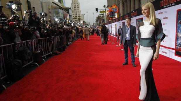 FOTOS: Gwyneth Paltrow lució un impactante vestido en la alfombra roja de "Iron Man 3"
