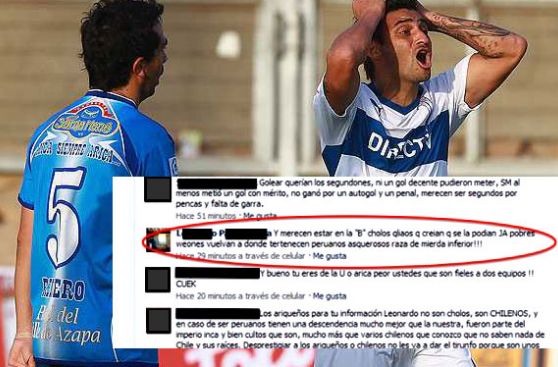Oficial chileno será sancionado por escribir "peruanos asquerosos" en Facebook