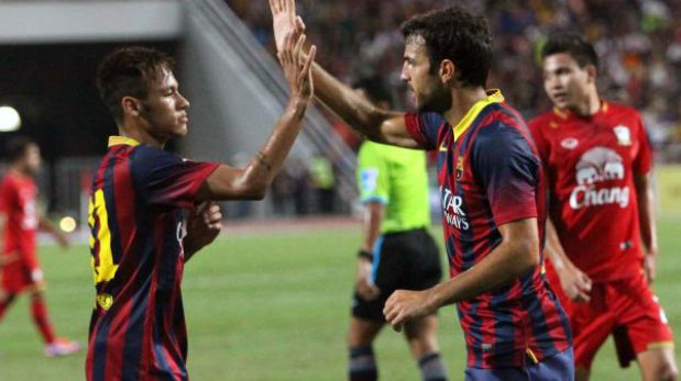 Barcelona goleó 7-1 a Tailandia con dos de Lionel Messi y tres de Pedro