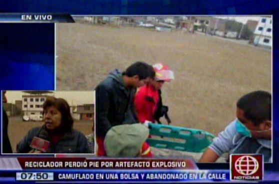 Reciclador quedó mutilado tras explotarle una bomba casera en el pie