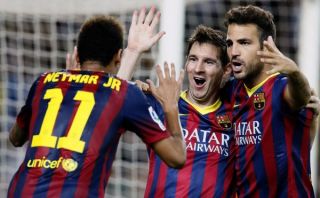 Barcelona venció 3-2 a Sevilla con goles de Messi, Alves y Sánchez