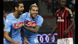 Napoli venció 2-1 al AC Milan y es líder de la Serie A