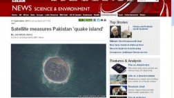 Fotos satelitales muestran la isla que surgió tras terremoto en Pakistán