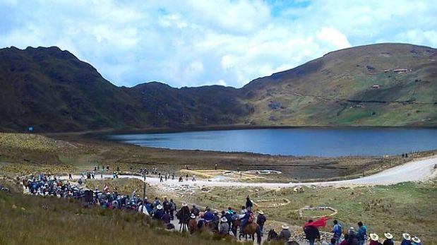 Cajamarca: manifestantes marcharon hacia las lagunas del proyecto Conga