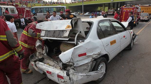 Siete heridos dejó un choque entre dos autos en el Callao