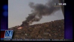 Incendio en El Agustino: fuego consumió casas rústicas en cerro