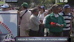 Trabajadores de las Fuerzas Armadas marcharon en Jesús María