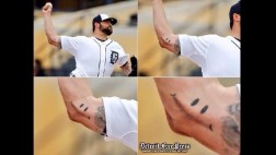 Beisbolista transformó cicatriz en un tatuaje de carita feliz