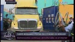 La Parada: comerciantes dejaron salir cuatro camiones retenidos