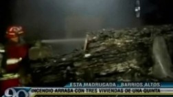 Tres casas destruidas dejó un incendio en Barrios Altos