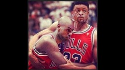 LeBron y Wade parodian foto histórica de Jordan y Pippen