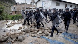 Antimineros bloquearon vías en marcha contra proyecto Conga