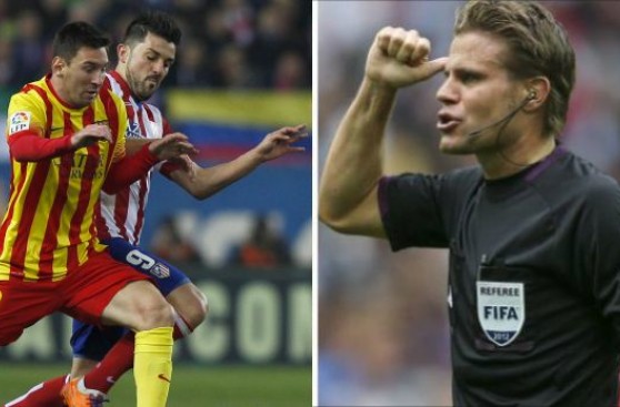 Árbitro del "gol fantasma" dirigirá Barcelona-Atlético Madrid
