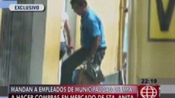 Empleados municipales compran en Santa Anita en hora de trabajo