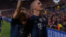 Schweinsteiger puso el 1-1 para el Bayern con este zurdazo