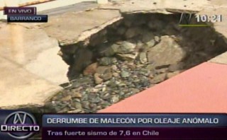 Denuncian que oleaje dañó parte del malecón de Barranco