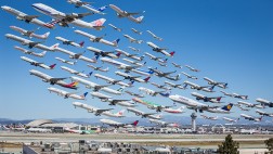 Esta imagen representa el gran tráfico aéreo de Los Ángeles