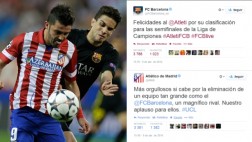 Buen ejemplo: Barcelona y Atlético se felicitan vía Twitter