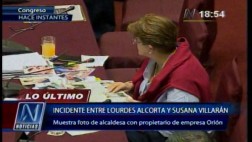 Alcorta mostró una foto de Villarán junto al dueño de Orión