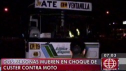 Coaster chocó contra una moto y mató a dos personas en Ate