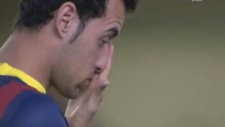 Las lágrimas de Busquets por Vilanova en el minuto de silencio