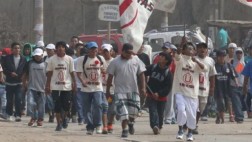 Barristas se enfrentaron y causaron destrozos en San Miguel