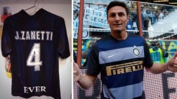 Con esta camiseta se retira Javier Zanneti del fútbol