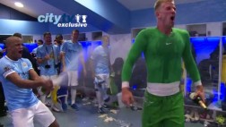 Los festejos del City en vestuarios que no viste por TV