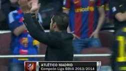 Simeone fue ovacionado por los hinchas del Barza en el Camp Nou