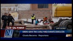 San Isidro: obrero quedó herido tras derrumbe de pared