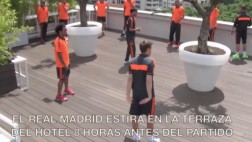 Real Madrid se ejercitó en terraza del hotel antes de la final