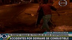Derrame de petróleo causó accidentes en San Martín de Porres
