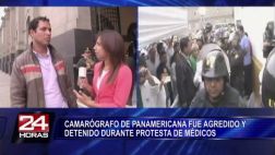Policía detuvo a camarógrafo de televisión en protesta médica