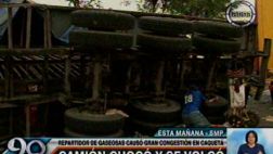 Camión sufrió accidente en Trébol de Caquetá