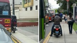 La vereda es utilizada como pista por los motociclistas
