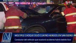 Triple choque en San Isidro dejó cuatro personas heridas