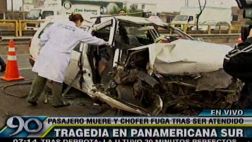 Un muerto dejó el choque de un taxi en la Panamericana Sur