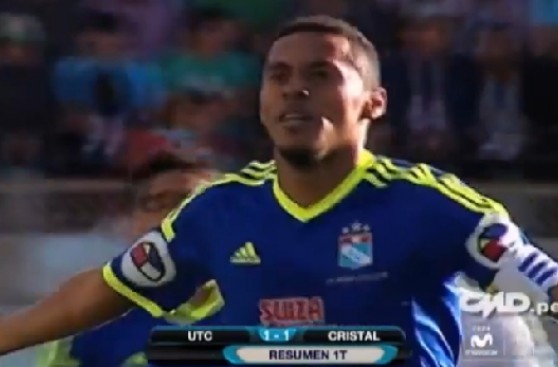 Cristal, con 9 hombres, igualó 1-1 ante UTC con 10 en Cajamarca