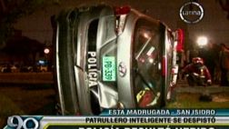 Patrullero inteligente se volcó tras persecución en San Isidro
