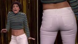 J.Lo presumió sus "pantalones ajustados" en divertido sketch