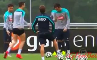 Cristiano Ronaldo bailó samba en el entrenamiento de Portugal