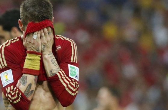 Desilusión de España tras ser eliminada del Mundial por Chile