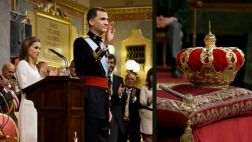 Las insignias reales ante las que Felipe VI fue proclamado rey