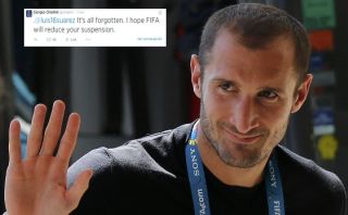 Chiellini a Suárez: "Espero que la FIFA reduzca tu sanción"