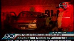 Lurín: hombre murió tras chocar su vehículo contra un poste
