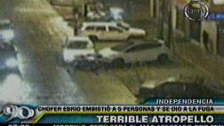 Cámara captó cómo un chofer ebrio arrolló a 5 en Independencia